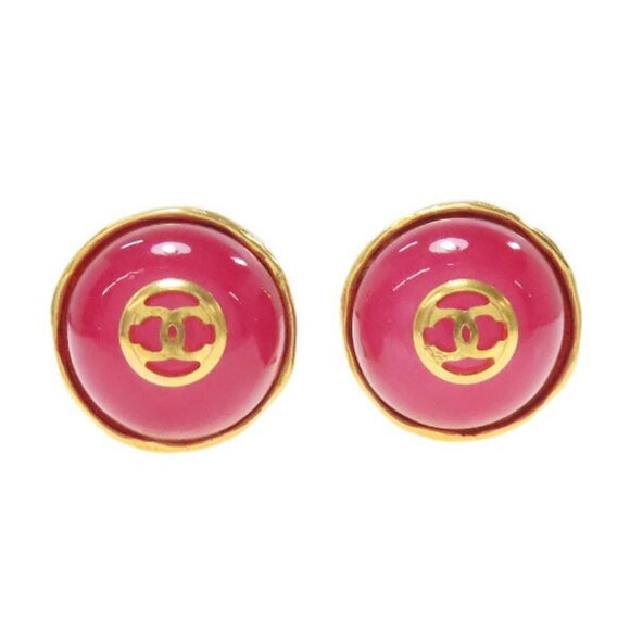 CHANEL Pink Logo Earrings - Picture 1 of 8